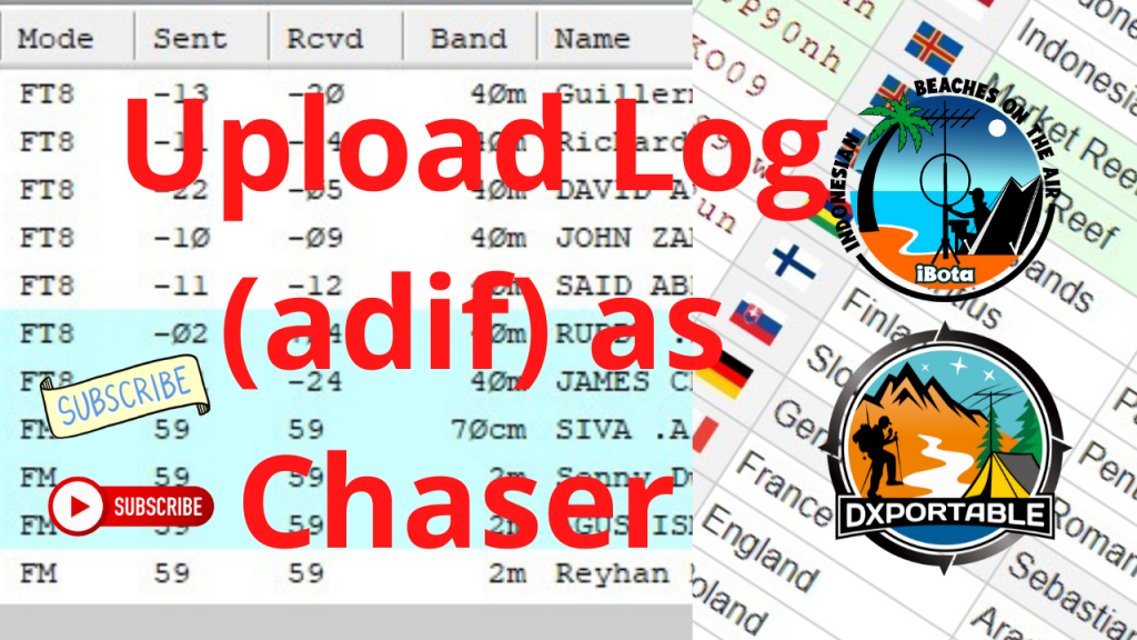 Upload Log (adif) as Chaser